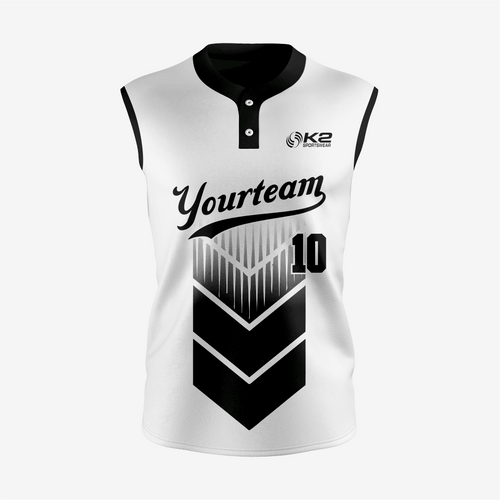 Custom Black Sleeveless 2 Button Softball Jersey – Perfect for Men/Women - K2 Sportswear | Custom Sports Uniforms & Apparels - K2 Sportswear