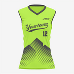 Yellow Green Women’s Sleeveless V Neck Softball Jersey - K2 Sportswear | Custom Sports Uniforms & Apparels - K2 Sportswear