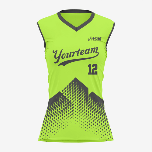 Yellow Green Women’s Sleeveless V Neck Softball Jersey - K2 Sportswear | Custom Sports Uniforms & Apparels - K2 Sportswear