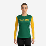 Custom Cheerleading Jersey - Green Long Sleeve Sublimation Print