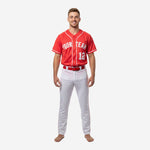 Custom Baseball Team Uniform in Red/White - Jersey & Pants Custom Name Number Set