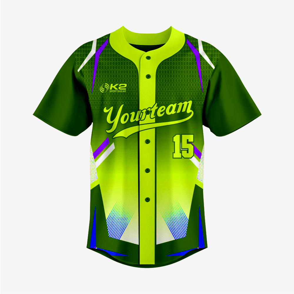 Softball Full Button Jersey – Custom Yellow Green for Teams