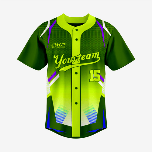 Softball Full Button Jersey – Custom Yellow Green for Teams - K2 Sportswear | Custom Sports Uniforms & Apparels - K2 Sportswear