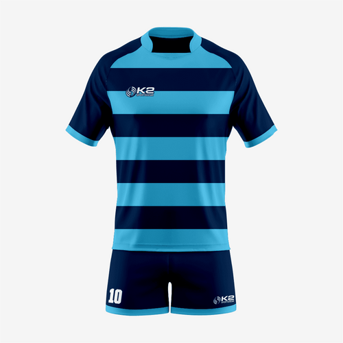 Customized Rugby Uniform Set in Blue - K2 Sportswear | Custom Sports Uniforms & Apparels - K2 Sportswear