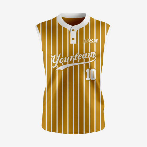Custom Bronze Sleeveless 2 Button Softball Jersey – Perfect for Men/Women - K2 Sportswear | Custom Sports Uniforms & Apparels - K2 Sportswear