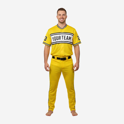 Personalized Baseball Team Uniform - Custom Jersey & Pants Set in Yellow