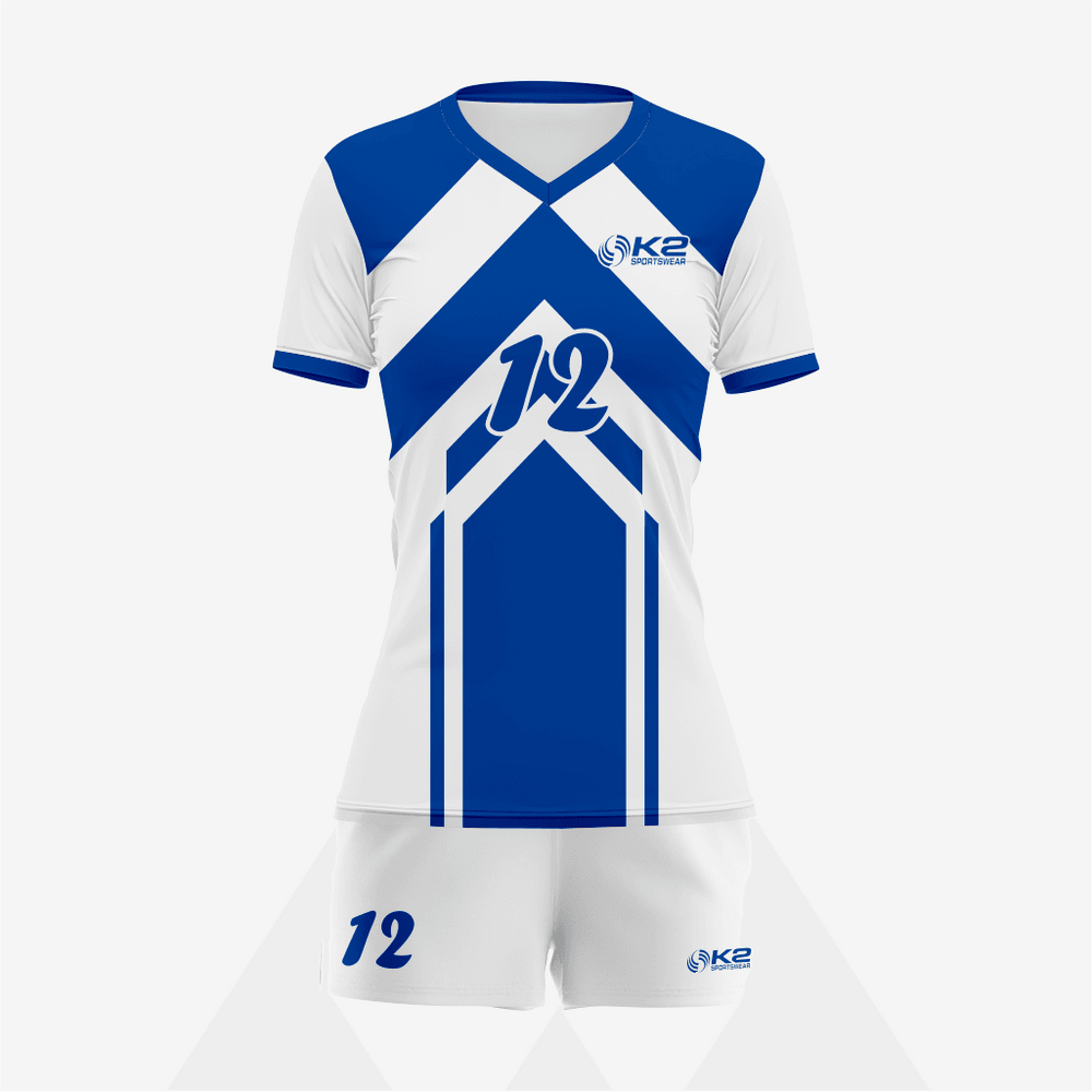 Personalized Blue/White Volleyball Uniform Set for Athletes