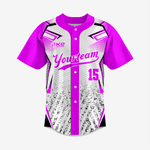 Customized Softball Full Button Jersey in Purple - K2 Sportswear | Custom Sports Uniforms & Apparels - K2 Sportswear