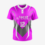 Custom Magenta/Grey Softball 2-Button Jersey for Men/Women - K2 Sportswear | Custom Sports Uniforms & Apparels - K2 Sportswear
