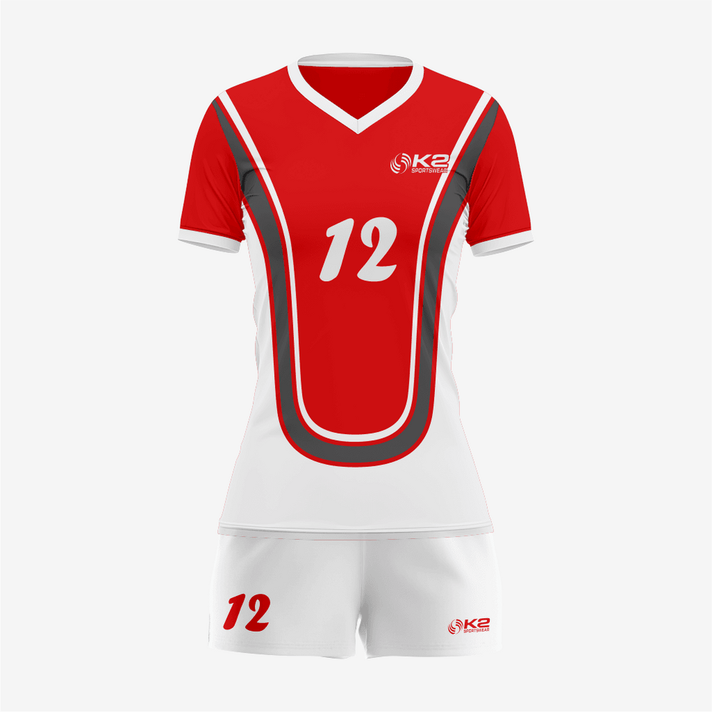 Personalized Red Volleyball Uniform Set for Athletes