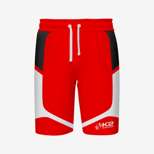 Custom Wrestling Regular Shorts in Red/White - K2 Sportswear | Custom Sports Uniforms & Apparels - K2 Sportswear