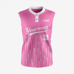 Custom 2-Button Sleeveless Softball Jersey – Pink for Men/Women - K2 Sportswear | Custom Sports Uniforms & Apparels - K2 Sportswear