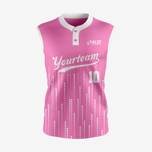 Custom 2-Button Sleeveless Softball Jersey – Pink for Men/Women - K2 Sportswear | Custom Sports Uniforms & Apparels - K2 Sportswear