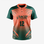 Men/Women Custom Softball 2 Button Jersey in Red - K2 Sportswear | Custom Sports Uniforms & Apparels - K2 Sportswear