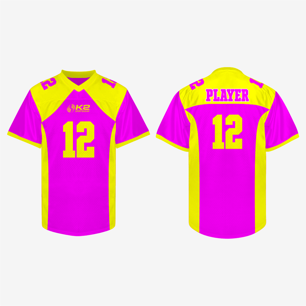 Personalisiertes lila-gelbes Football-Trainings-Trikot – Herren & Damen