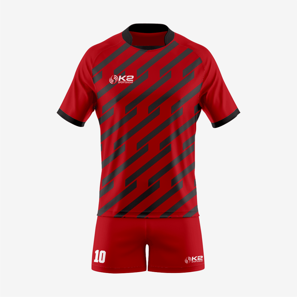 Personalized Rugby Jersey & Shorts Set in Dark Red