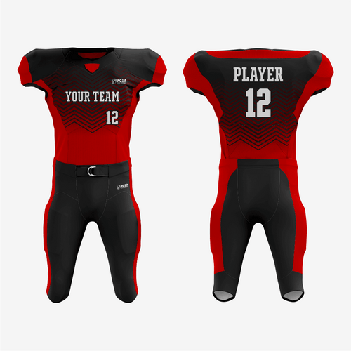 Lightweight Red and Black American Football Kit – Stay Cool - K2 Sportswear | Custom Sports Uniforms & Apparels - K2 Sportswear
