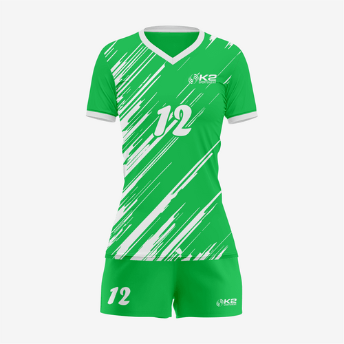 Team Ready Custom Paris Green Volleyball Uniform Set for Winning Teams - K2 Sportswear | Custom Sports Uniforms & Apparels - K2 Sportswear