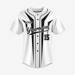 Custom White/Black Softball Full Button Jersey – Men & Women - K2 Sportswear | Custom Sports Uniforms & Apparels - K2 Sportswear