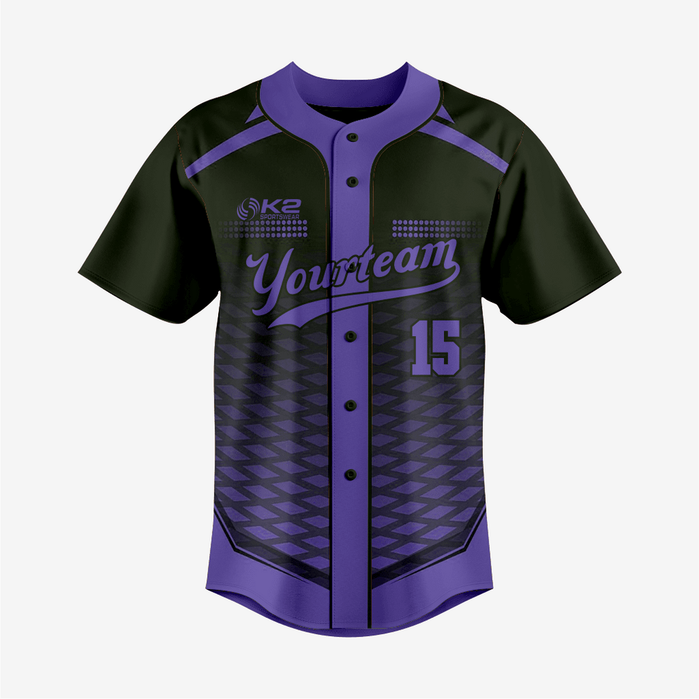 Personalized Softball Jersey – Purple Full Button Style