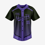 Personalized Softball Jersey – Purple Full Button Style - K2 Sportswear | Custom Sports Uniforms & Apparels - K2 Sportswear