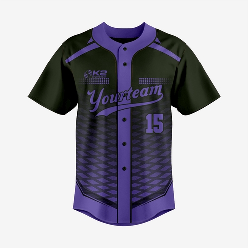 Personalized Softball Jersey – Purple Full Button Style - K2 Sportswear | Custom Sports Uniforms & Apparels - K2 Sportswear