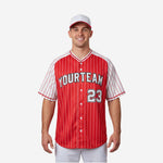 Custom Baseball Jersey in Red - Full Button Baseball Jersey Team Name & Number