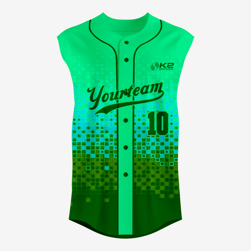 Custom Green Sleeveless Full Button Softball Jersey – Men/Women/Youth - K2 Sportswear | Custom Sports Uniforms & Apparels - K2 Sportswear