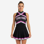 Sleeveless Cheerleading Uniform Dress - Custom Team Name & Number Black