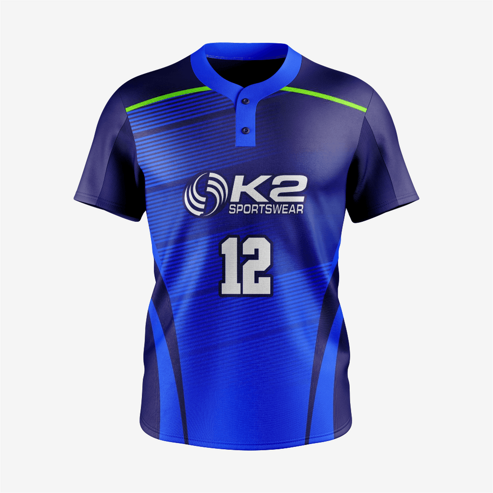 Men/Women Custom Softball 2 Button Jersey/Pant in Indigo/Blue