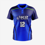 Men/Women Custom Softball 2 Button Jersey/Pant in Indigo/Blue - K2 Sportswear | Custom Sports Uniforms & Apparels - K2 Sportswear