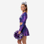 Custom Cheerleading Galaxy Uniform Set - Long Sleeve Crop Top & Skirt Design