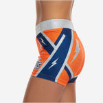 Custom Cheerleading Boy Cut Shorts - Competition Athletic Shorts in Orange