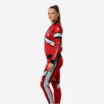 Custom Cheerleading Red Warmup Set - Bomber Jacket & Pants Team Name Design