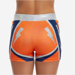 Custom Cheerleading Boy Cut Shorts - Competition Athletic Shorts in Orange