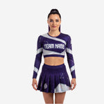 Custom Cheer Uniforms - Sublimated Long Sleeve Crop Top & Athletic Skirt Set