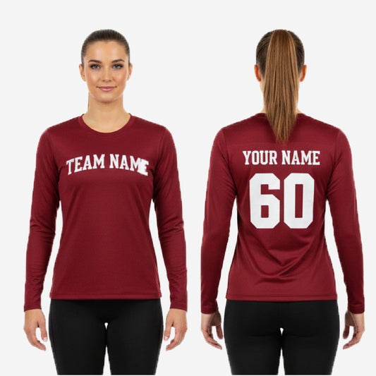 Custom Cheerleading Shell Top - Dark Maroon Long Sleeve Uniform