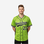 Custom Baseball Team Jersey in Apple Green - Full Button Custom Name & Number