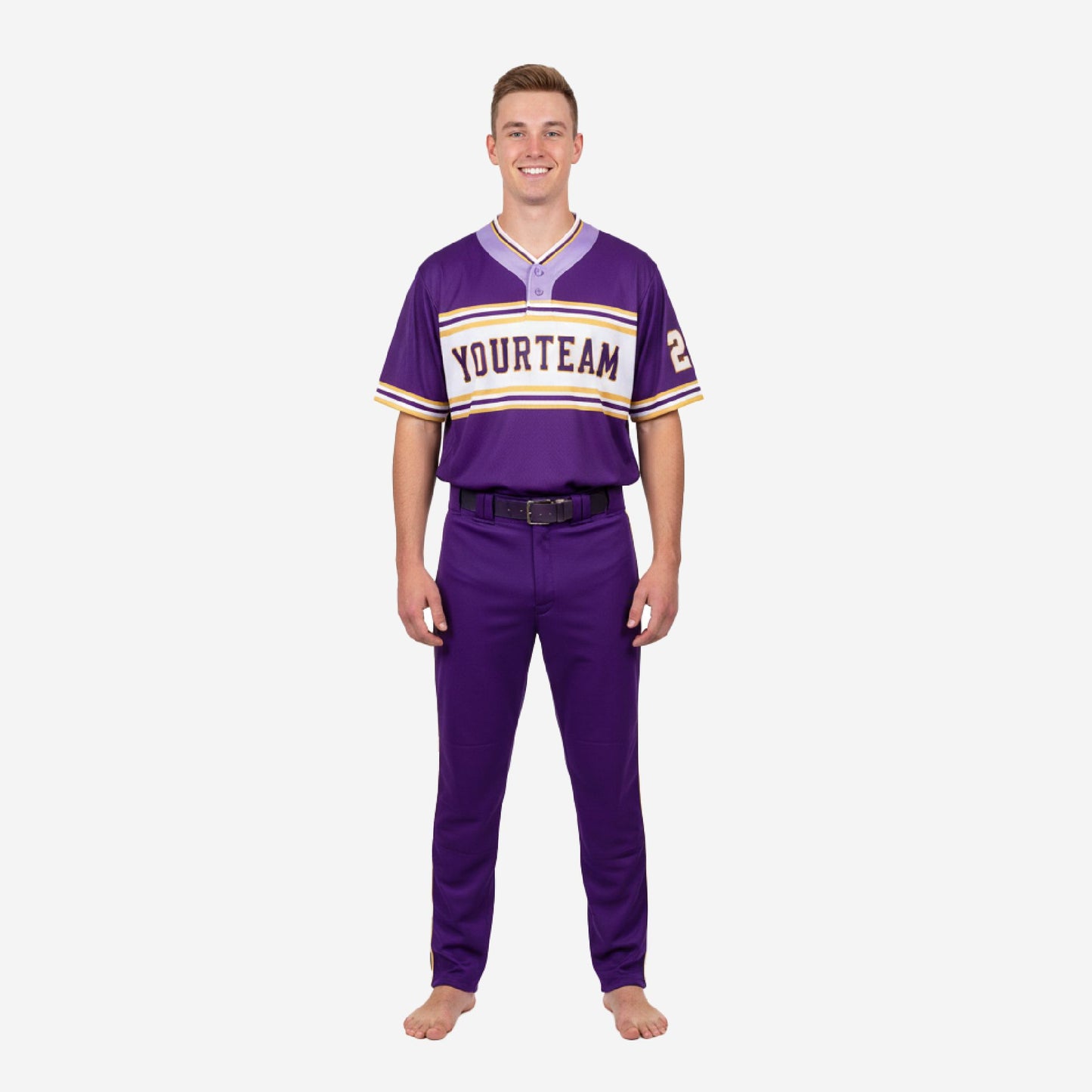 Personalized Youth Baseball Jersey & Pants - Custom Team Uniform Set in Purple