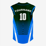 Custom Blue/Dark Green Sleeveless Full Button Softball Jersey – Men/Women - K2 Sportswear | Custom Sports Uniforms & Apparels - K2 Sportswear