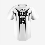 Custom White/Black Softball Full Button Jersey – Men & Women - K2 Sportswear | Custom Sports Uniforms & Apparels - K2 Sportswear