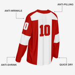 Red Custom Ice Hockey Jersey – Team Wear - K2 Sportswear | Custom Sports Uniforms & Apparels - K2 Sportswear