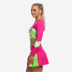 Custom Competition Cheerleading Uniforms - Long Sleeve Top & Skirt Set with Team Name