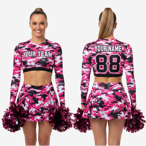 Youth & Adult Cheerleading Uniform Set - Personalized Camouflage Design