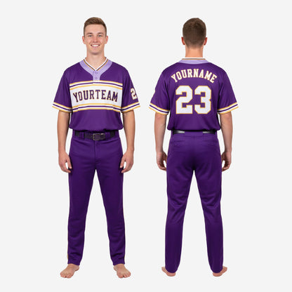 Personalized Youth Baseball Jersey & Pants - Custom Team Uniform Set in Purple