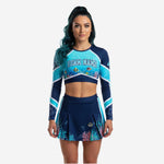 Custom Cheer Uniforms - Sublimated Long Sleeve Crop Top & Athletic Skirt Set