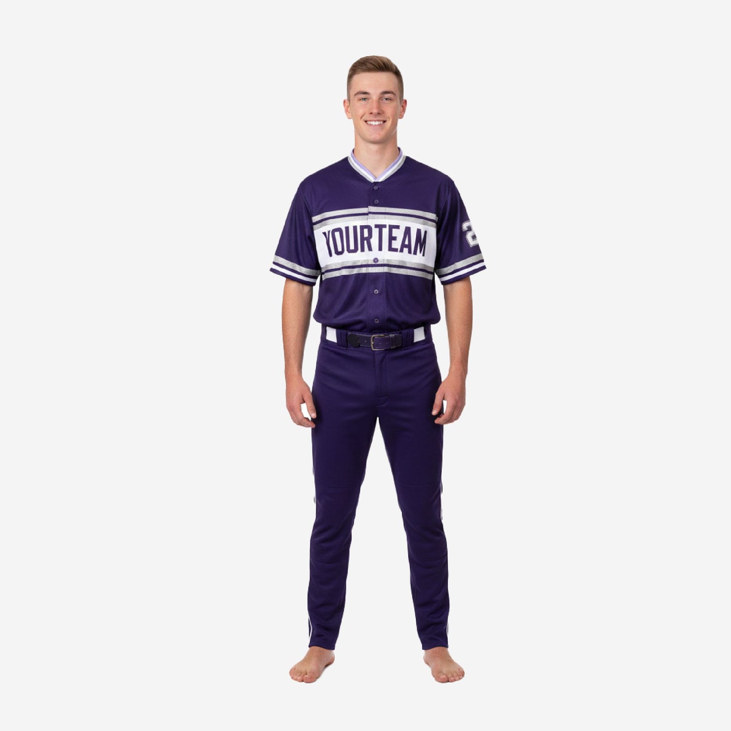 Personalized Youth Baseball Jersey & Pants - Custom Team Uniform Set in Oxford Blue