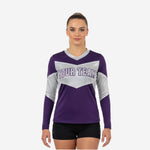 Custom Long Sleeve Cheerleading Jersey - Patrick Blue V-Neck Practice Jersey