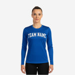 Custom Cheerleading Shell Top - Blue Long Sleeve Uniform
