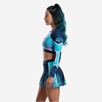 Custom Cheer Uniforms - Sublimated Long Sleeve Crop Top & Athletic Skirt Set